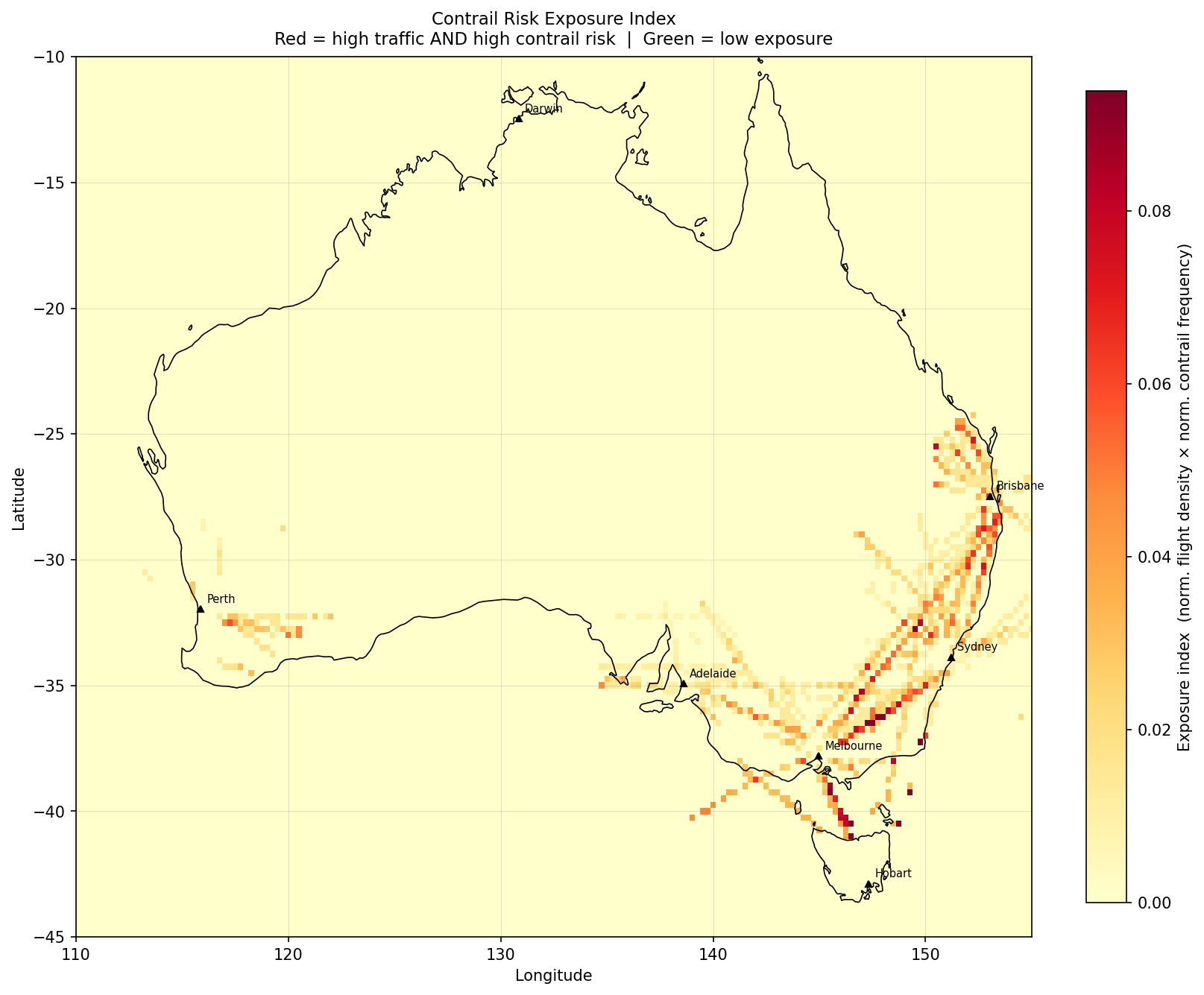 Contrail Exposure Index Map