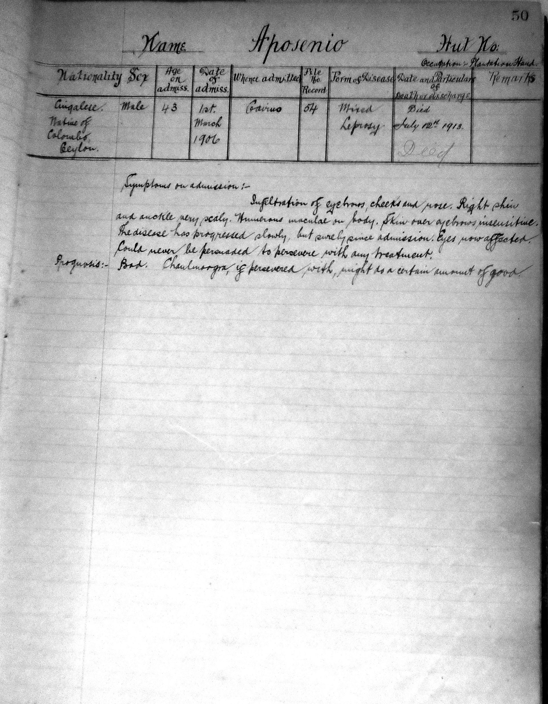 Aposenio admission form