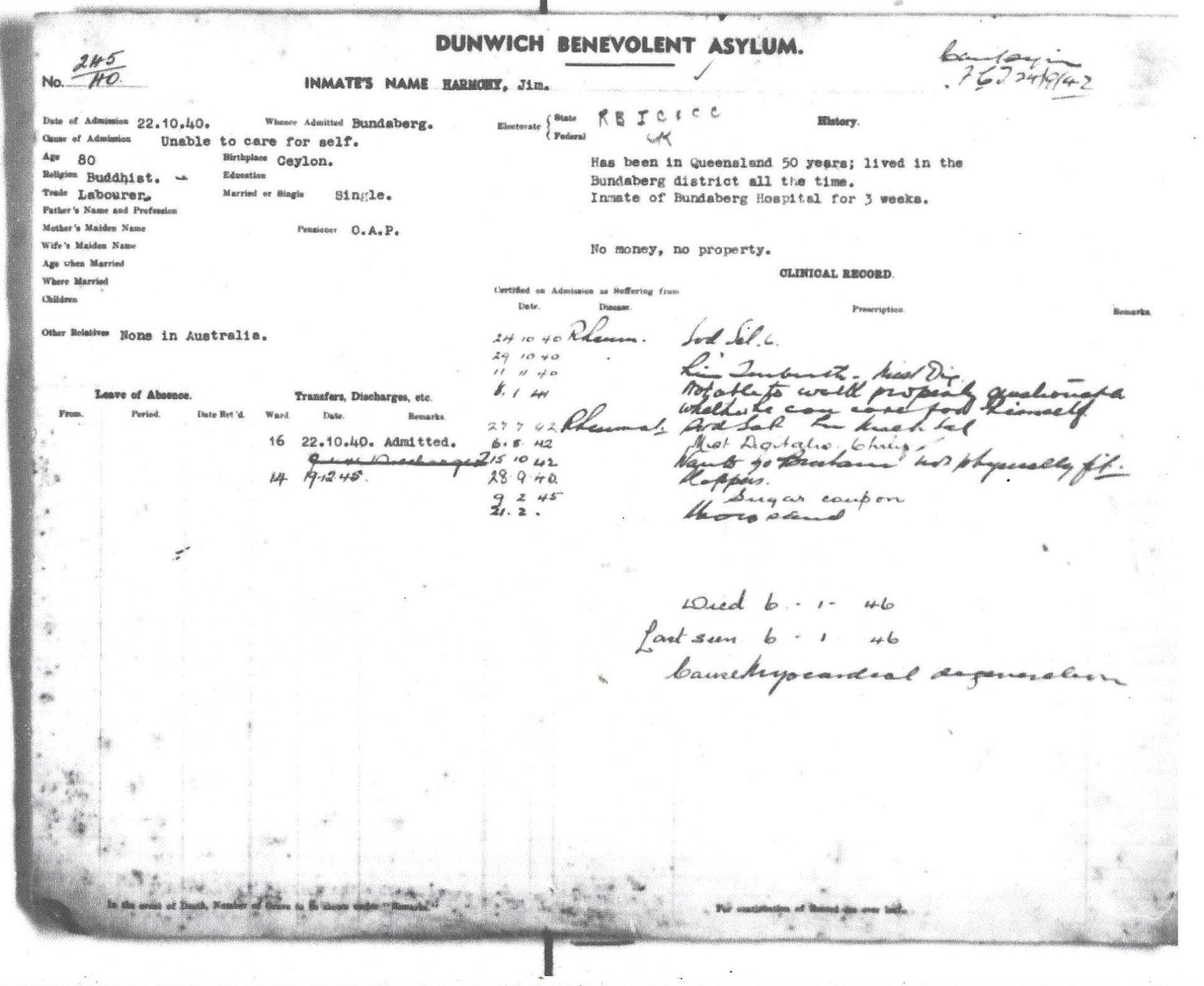 Jim Harmony form